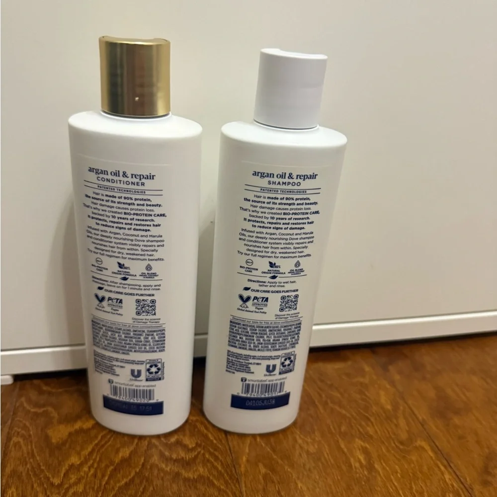 NWT Bundle of Dove Argan Oil & Repair Shampoo and Conditioner Set